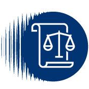Illustrated Icon of a legal document and justice scales