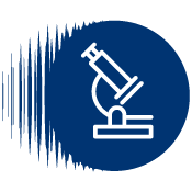 Illustrated icon of a microscope